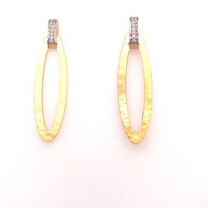 עגילים אומנותיים אליפסה חלולה