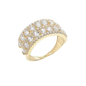 טבעת שורות זרקונים מעוצבת