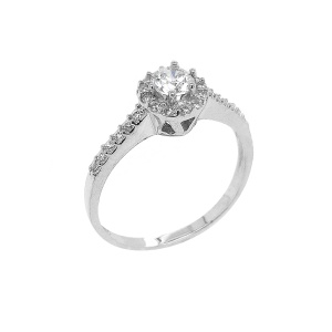 טבעת שמש קלאסית זרקונים