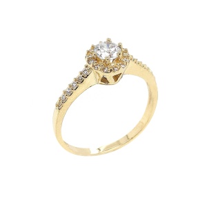 טבעת שמש קלאסית זרקונים