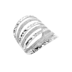 טבעת שורות חריטות נצנץ ומט