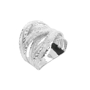 טבעת שורות מט ואבני זרקון