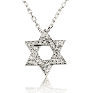 תליון מגן דוד בשיבוץ אבנים קטנות