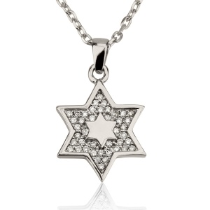 תליון מגן דוד בשיבוץ אבנים קטנות