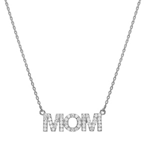 תליון אותיות משובץ אבנים קטנות (MOM)