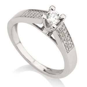 סוליטר 4 שיניים ושיבוץ 2 שורות בצדדים