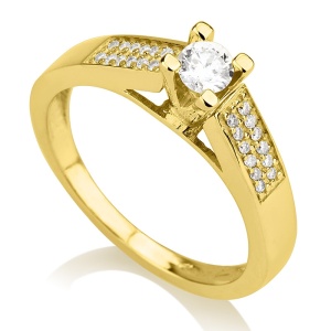 סוליטר 4 שיניים ושיבוץ 2 שורות בצדדים