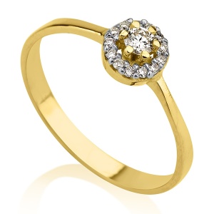 סוליטר 6 שיניים ושיבוץ אבנים קטנות מסביב