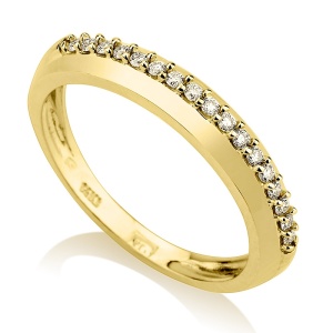 טבעת שורה משובצת אבנים קטנות