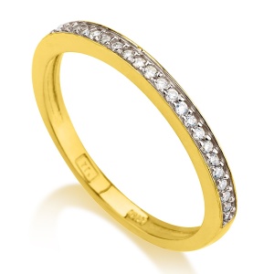 טבעת שורה משובצת אבנים קטנות