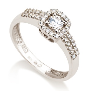 טבעת שיבוץ 4 שיניים ואבנים קטנות