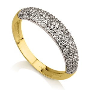 טבעת שורות משובצת אבנים קטנות