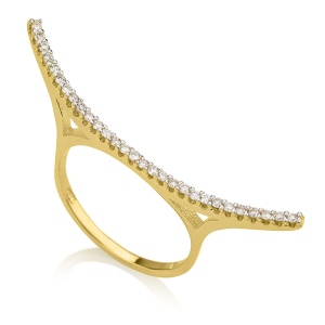 טבעת שורה משובצת אבנים קטנות