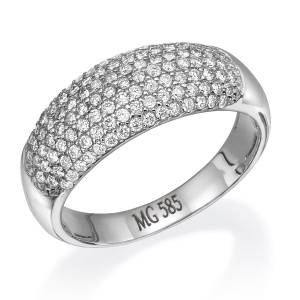 טבעת שורות בשיבוץ אבנים קטנות